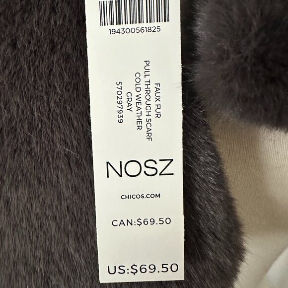 Chico's Faux Fur Pull through Scarf - Picture 3 of 5